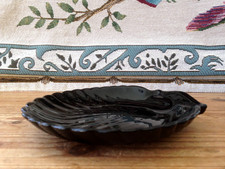 GOOD SIZE BLACK GLASS SCALLOP