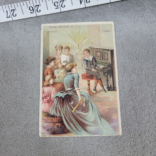 1891 emerson piano trade card - emerson,