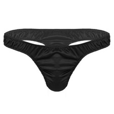 UK Mens Shiny Satin Trunk Thong G-Strings Underpants Underwear Sexy Bikini Sexy