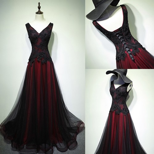 Black and red wedding dresses - black,