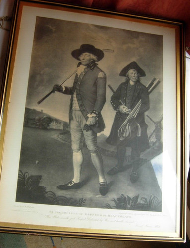 Large framed mezzotint society - large,