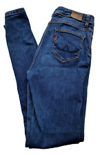 Vintage Superdry Rockabilly High Waist Skinny Stretch Jeans W28 L32 Blue Womens