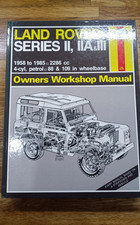 Haynes Manual LAND ROVER SERIES II, IIA & III 1958-1985 petrol, hardback, used