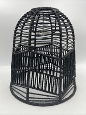 Black Rattan Lampshade Easy Fit Ceiling Light Shade Birdcage Design