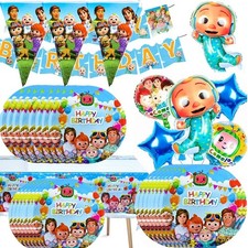 Cocomelon Backdrop Kids Tableware Party Decor Birthday Baby Shower Flag Banner