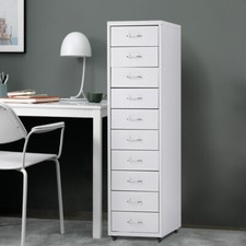 Mobile 10 Drawers Metal Filing