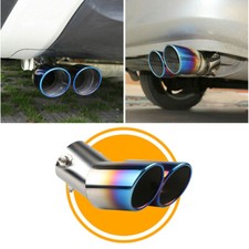 Blue Car Rear Dual Muffler Tip