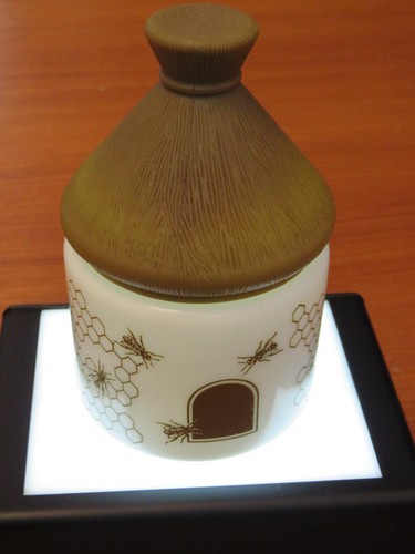 Vintage white milk glass honey - vintage,