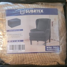 SUBRTEX Strench Wingback Chair Sofa Cover 2 Pieces Soft Sofa Slipcover