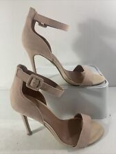 TOPSHOP Nude barley there stiletto heels. ankle strap.very high. VGC Size 5