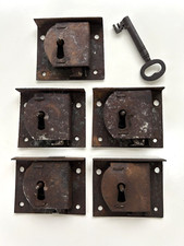 5 EARLY ANTIQUE STEEL LOCKS
