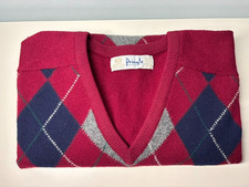 Vtg Pringle Argyle V-Neck