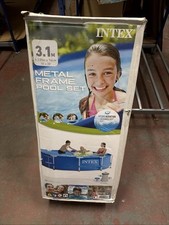 INTEX FAMILY METAL FRAMED SPLASH POOL SET 10 ft ROUND x 30" Damaged Box