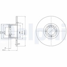 x2 Front Brake Disc Delphi