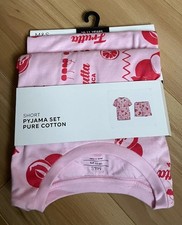 Girls M&S pink red fruit print