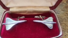 Vintage Commemorative Sterling  Concorde Cufflinks, in original box