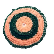 VTG Round Granny Throw Pillow