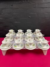 12 x Royal Albert Flowers of the Month Trios Cups Saucers and Side Plates Set