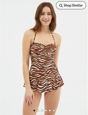 BNWT SIZE 12 GEORGE TIGER PRINT TUMMY CONTROL SKIRTINI SKIRTED SWIMMING COSTUME