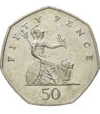 2001 50p coin, BUNC Rare