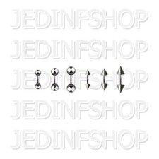 Straight Barbell Bar | 1.0mm (18g) - 6mm-14mm | Stainless Steel - Balls Spikes