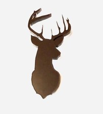 Scottish Stag Deer Head Brooch Scarf Fastener Pin Gift in Brown Acrylic