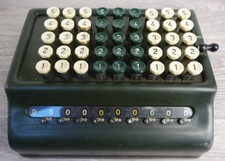 Antique Punch Comptometer Calculator Adder with Plus Trade Mark - working.