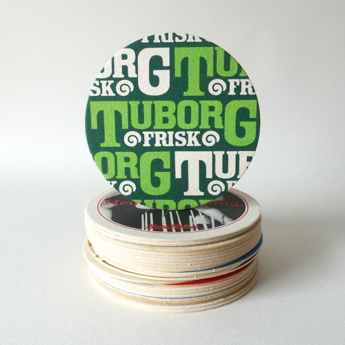 Vintage beer mats round - vintage, 25