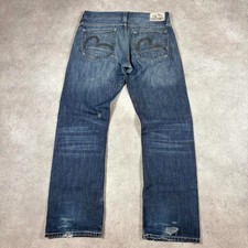 Evisu Puma jeans Mens 34" navy back print hip hop grunge skater japanese denim