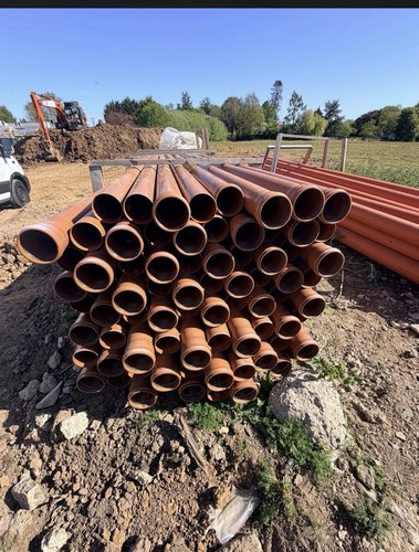 Drainage pipes from - from, building