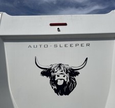 highland cow head decal vinyl wall art sticker graphic car bonnet camper van fun