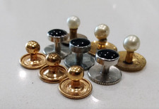 3 sets of Vintage Tuxedo Studs / Dress Shirt Buttons pearl & gold black & silver