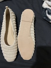 New Womens Sacha Ballerina Shoes Flats Rafia Canvas Beige UK 5  EUR 38  rrp £20