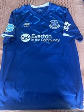 Match Worn/ issued Tom Davies Everton 19/20 Home Shirt - EITC Sponsor