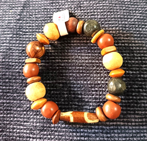 Chunky wooden beads bracelet - beads,