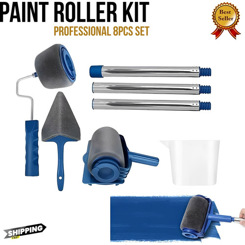 Paint roller kit 8pcs - paint,
