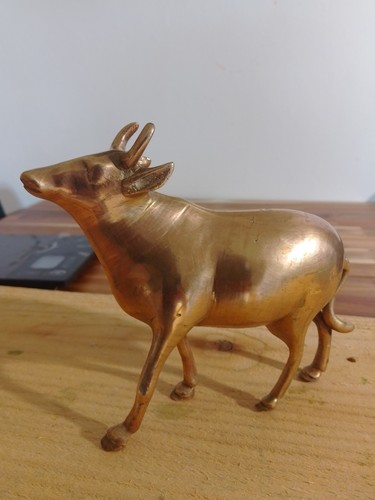 Vintage brass bull 16 - vintage, x
