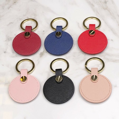 Blank round saffiano - blank, leather