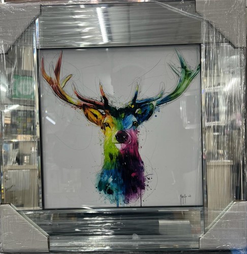 Stag face multi coloured plain