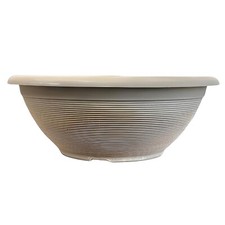 17" Helix Outdoor Planter Bowl – Clay & Beige Grey Plastic Garden Pot