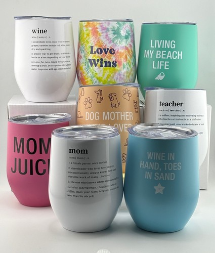 Wine drink tumbler 12oz with - wine,