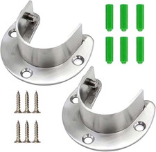 2PCS Wardrobe Rail Bracket Curtain Pole Brackets Wardrobe Rails and Fittings Wa