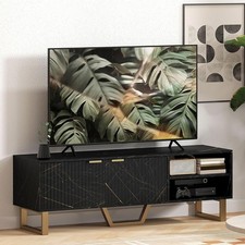 TV Unit Stand Cabinet Sideboard Freestanding Shelves Display Marble Effect
