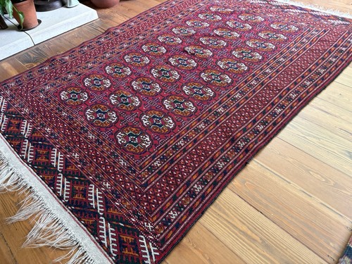 Vintage hand knotted red - red, tekke