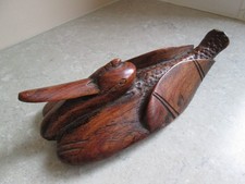 ANTIQUE CARVED WOOD DUCK ORNAMENT - QUIRKY - UNUSUAL DECOY  19thC.