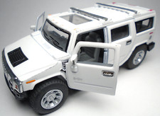 KINSMART 2008 HUMMER H2 SUV WHITE 1:40 DIECAST 4 5/8" PULLBACK SUV TRUCK