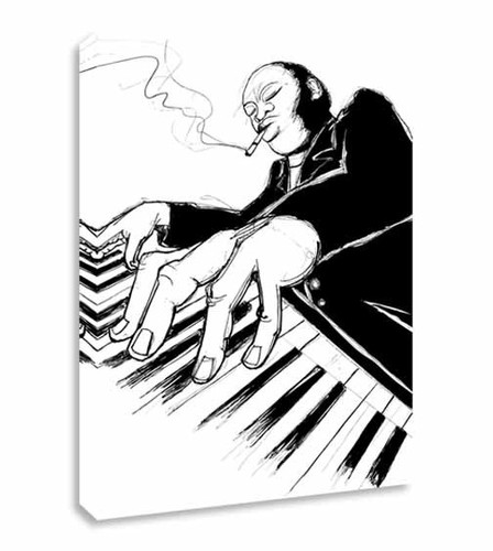 Picture jazz piano black man - piano,