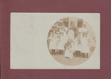 GROUP OF GIRLS WITH FLOWERS. MAY QUEEN ?? POSTMARK CHIPPING NORTON JUNE 1905.
