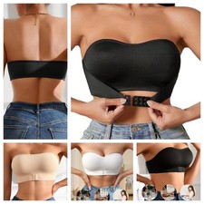 Women Plus Size Strapless Bras Plus Size Front Closure Wireless Bralette Bandeau