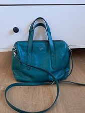 Fossil Leather Green/ Dark Teal Satchel Bag